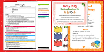 Christmas Gingerbread Man Playdough EYFS Busy Bag Plan and Resource Pack - Gingerbread, EYFS, Playdough