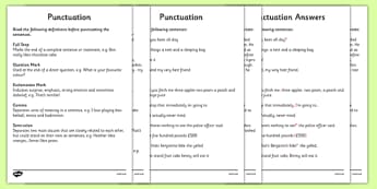 Punctuation Activity Sheets - punctuation, punctuation worksheet, punctuation and grammar, ks2 punctuation, ks2 literacy worksheets, punctuation definitions