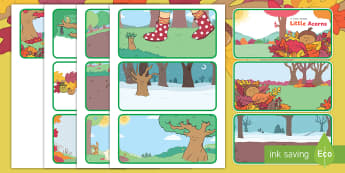 Little Acorns Story Sequencing Cards - Twinkl originals, fiction, story sequencing cards, story re-telling, retelling, sequence, order, KS1