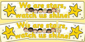 We Are Stars Watch Us Shine Display Banner - stars, banner 