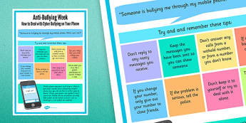 Anti-Bullying Week: How to Deal With Cyber-Bullying on Your Phone Poster - anti-bullying, phone