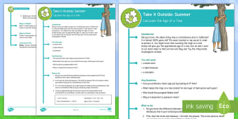 KS2 Take It Outside: Summer- Calculate the Age of a Tree Activity - maths, number, measure, forest school, nature detectives, map, tree log, outdoor, woodland learning, twinkl outdoor and woodland learning owl get it