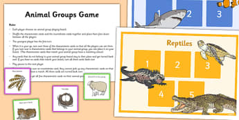 Animal Groups Game - living things, habitats, variation, classification, vertebrates, game