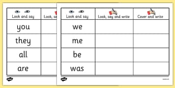 Tricky Words on Writing Practice Worksheets - trick, worksheet