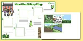 Bear Hunt Story Map Activity Sheet Pack - bear hunt, story, map, activity, worksheet