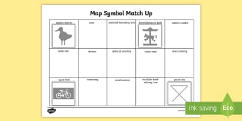 Map Symbol Matching Activity - map reading, geography, symbols