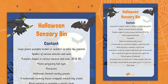 Halloween Sensory Bin - halloween, autumn, sensory bin, sensory, bin, activity, eyfs, early years