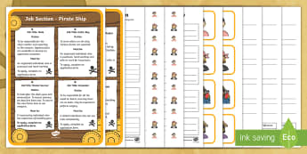 KS1 Pirate Ship Job Application Activity Pack - Career, Motivation, Ambition, Interview, Questions, Answers, Captain Hook, Ship, Crew, Plank