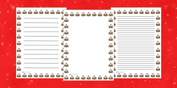 Christmas Pudding Portrait Page Borders- Portrait Page Borders - Page border, border, writing template, writing aid, writing frame, a4 border, template, templates, landscape