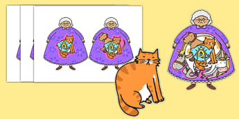 There Was an Old Lady Who Swallowed a Fly Story Cut Outs - fly