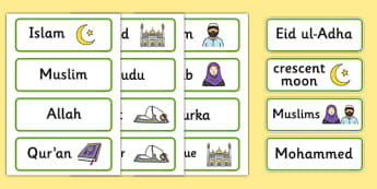 Islam Word Cards - Religion, faith, muslim, mosque, allah, God, RE, five pillars, mohammad