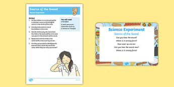 EYFS Source of the Sound Science Experiment and Prompt Card Pack