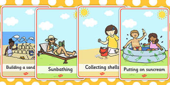 At the Seaside Movement Cards - seaside, movement cards, cards