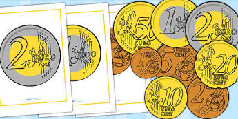 Euro Coin Display Posters - Money, coins, currency, euro, euros, cent, cents, foundation numeracy, coin, pay, shop