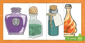 Editable Halloween Potion Bottles (A4) English/Portuguese - george's marvellous medicine, Editable Halloween Potion Bottles, potion, bottle, A4, display, poste