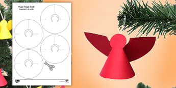 Paper Angels Craft Activity English/Italian - Paper Angels Craft Activity - paper, angels, paper model, christmas, craft, tree, chritmas, chriatma