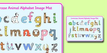 Lower Case Animal Alphabet Image Mat - lower case, animal, image mat, image, mat
