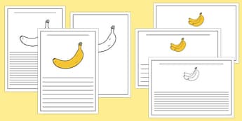 Fairtrade Fortnight Banana Themed Writing Frames - fairtrade fortnight, banana, fairtrade banana, writing frames