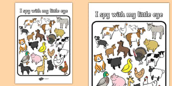 I Spy With My Little Eye Farm Odd One Out Activity - I spy, farm