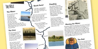 The Ancient Egyptians The River Nile Information Print Out