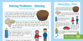 EYFS Maths: Solving Problems – Halving Home Learning Challenges - EYFS, Number, ELG, mathematics, early years, EYFS Planning, teaching, activities, maths, small group