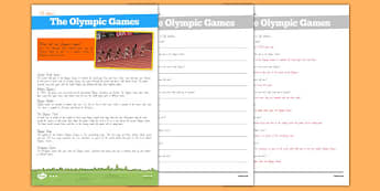 Olympic Games Differentiated Comprehension Pack - nz, new zealand, Olympics, Modern, Ancient Greek, Olympic Rings, Olympic Torch