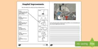 Florence Nightingale Hospital Improvements Activity Sheet - sheet, worksheet