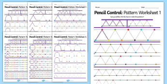 Pencil Control Pattern Workbook - pencil control, motor skills, literacy, writing, handwriting, fine motor