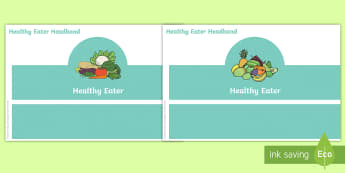 Healthy Eater Role-Play Headbands - Healthy Eater Headbands - healthy, eater, fruit, vegetables, school, headbands, activity