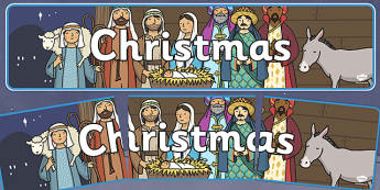 Christmas Display Banner (Christmas) - Christmas, xmas, display banner, Santa, Father Christmas, tree, advent, nativity, santa, father christmas, Jesus, tree, stocking, present, activity, cracker, angel, snowman, advent , bauble