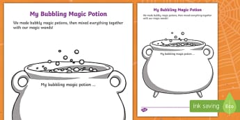 My Bubbling Magic Potion Activity Sheet