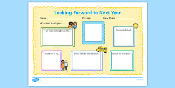 Looking Forward to Next Year Write-Up Worksheet