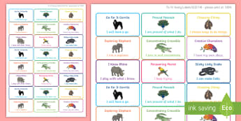 Animal Themed Characteristics of Effective Learning Stickers - animal, characteristics, effective learning, learn, stickers