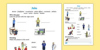 Jobs Activity Sheet, worksheet