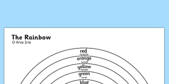 O Arco Iris Colours Colouring Sheet Portuguese Translation - portuguese, rainbow, colours, sheet