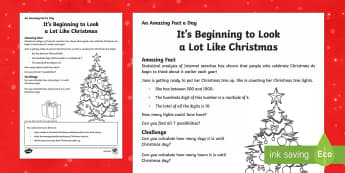 It's Beginning to Look a Lot Like Christmas Activity Sheet