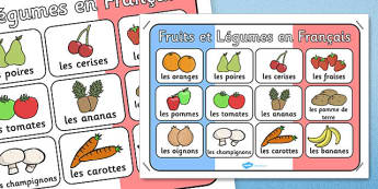 French Fruit and Vegetables Poster - French, Fruit, Vegetables