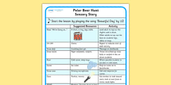 Polar Bear Hunt Sensory Story - we polar bear hunt sensory plan, sensory plan, lesson ideas