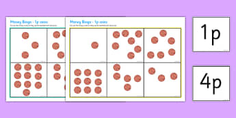 Money Bingo To 10p Using 1p Coins - money, bingo, lotto, coins