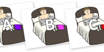 A-Z Alphabet on Lazy Farmer - A-Z, A4, display, Alphabet frieze, Display letters, Letter posters, A-Z letters, Alphabet flashcards