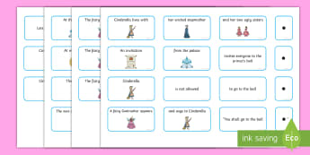 Cinderella Sentence Building Cards - cinderella, sentence, building