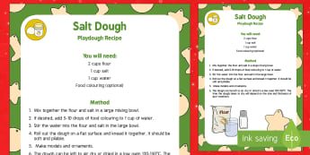 Basic Salt Dough Playdough Recipe