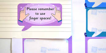  Time Saving Speech Bubble Stickers for Marking Finger Spaces - marking, time saving, stickers, time saving stickers, stickers for marking, finger spaces, please remember to use finger spaces, speech bubble stickers, speech bubbles, speech bubbles fo