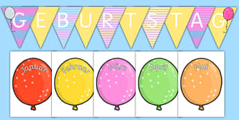Balloon Themed Birthday Display Pack German