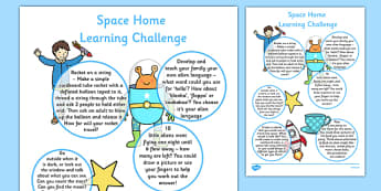 Space Home Learning Challenge Sheet Reception FS2 - astronaut, activity