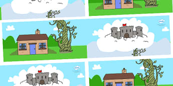 Small World Background (Jack and the Beanstalk) - Jack and the Beanstalk, Small World, backdrop, background, scenery, small world area, small world display, small world resources, traditional tales, tale, fairy tale,  Jack, giant, beanstalk, beans, g