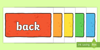 Phase 2 Tricky Words and Decodable Words on Multicoloured Bricks - Phase 2 High Frequency Words on Multicoloured Bricks - literacy, read, write, high frequecy words, h