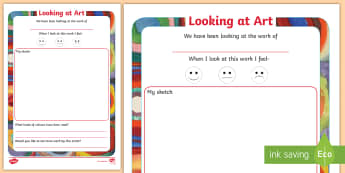 CfE (Early) Looking at Art Activity Sheet - art, artwork, artists, appreciating, evaluating,Scottish, Worksheet