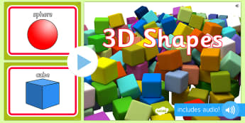 3D Shape Audio Flashcards - 3d shapes, audio, sound, flash cards