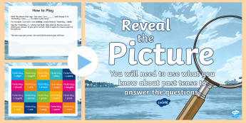 Irregular Past Tense Verbs Reveal the Picture Activity - ICT, interactive, computer, PPT, grammar, tenses, language, english, literacy,Scottish